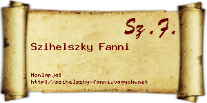Szihelszky Fanni névjegykártya