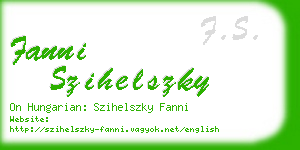 fanni szihelszky business card